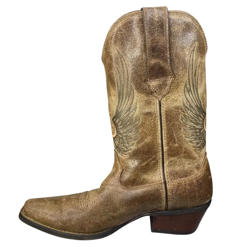 Durango Men’s Gambler Flying Guitar Brown Leather Cowboy Boot Size US 9